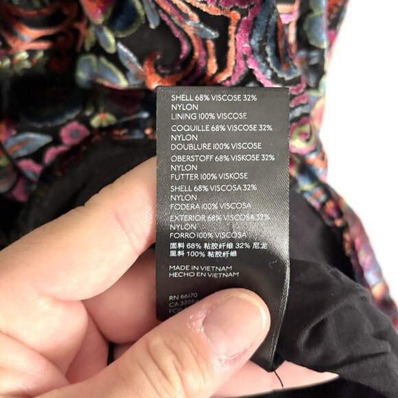 by Anthropologie Mona Burnout Velvet Mini Long Balloon Sleeve Dress Women’s XS - Picture 7 of 11